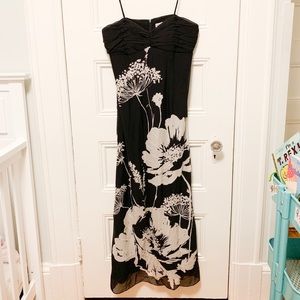 Silk Chiffon Long Strapless Dress with Scarf 8P